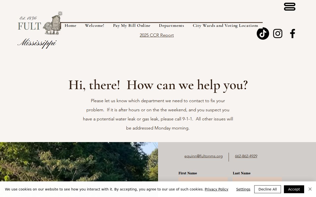 Itawamba County Fulton court records City Hall contact source