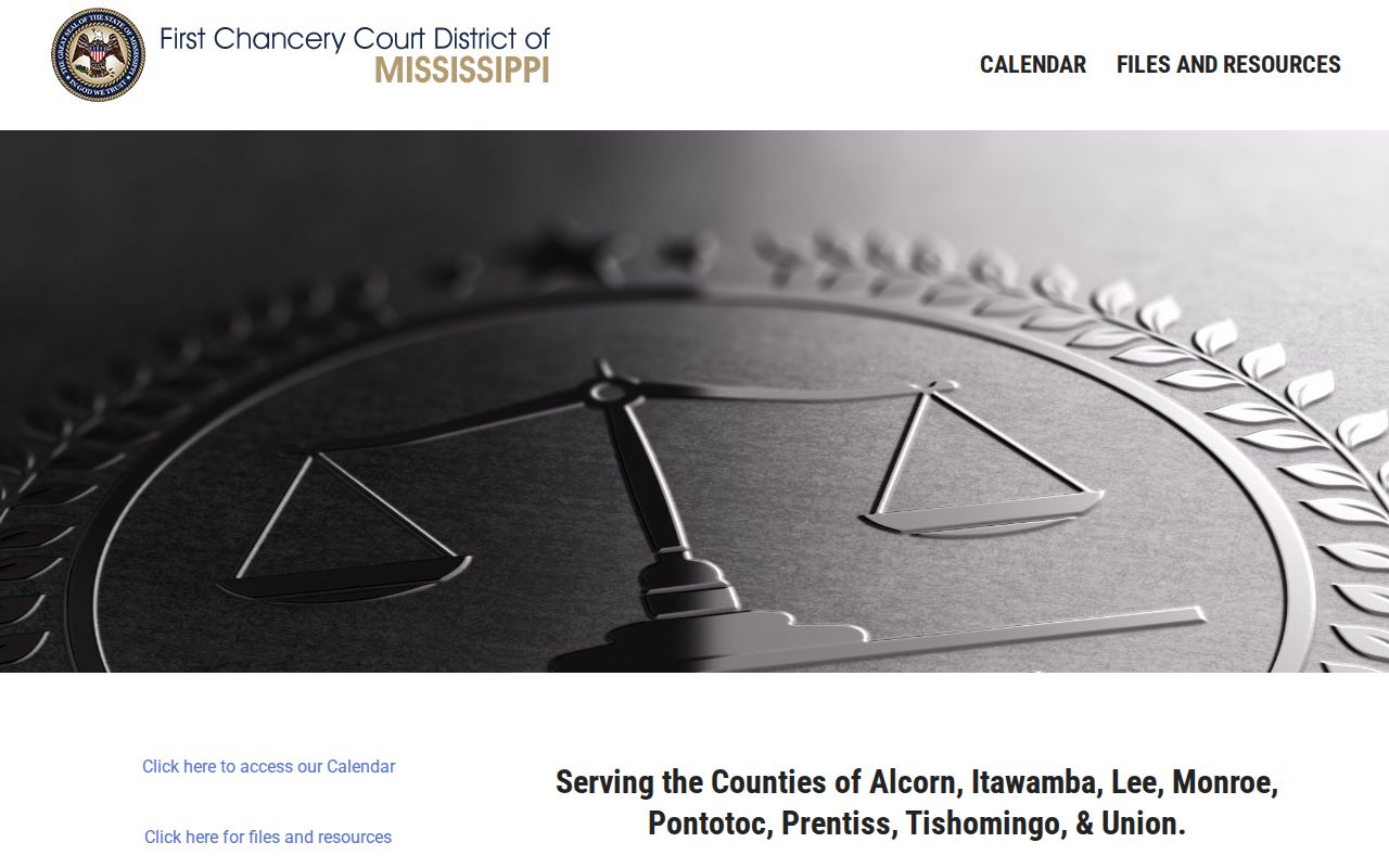 Itawamba County court docket access through the First Chancery district website